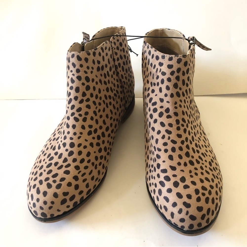 Cat & Jack Girls Judi Leopard Print Zipper Ankle Bootie Size 5 - Picture 3 of 10